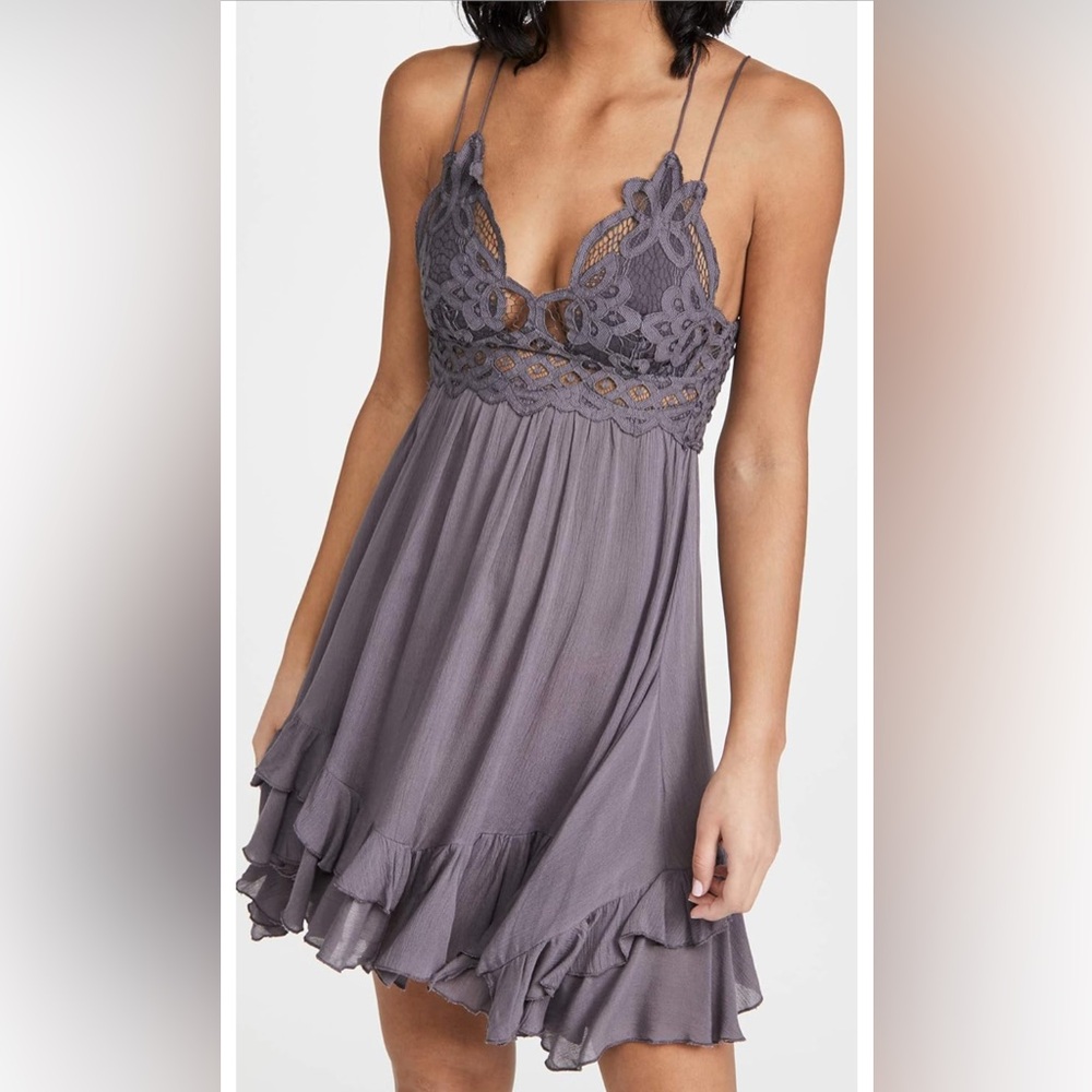 Free People Women's Adella Slip Dress in Charcoal